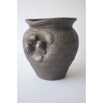 常滑焼 伊奈長三 初代か 貝文花瓶　P655 