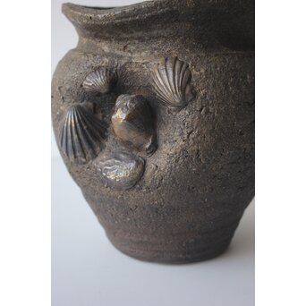 常滑焼 伊奈長三 初代か 貝文花瓶　P655 