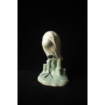 宮永東山 陶彫 白鷺　P656 