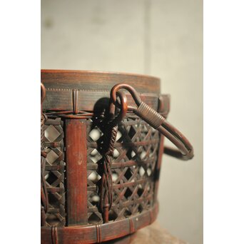 初代 早川尚古斎 竹籠 提藍　U427 