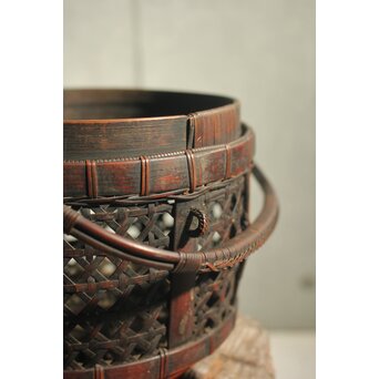 初代 早川尚古斎 竹籠 提藍　U427 