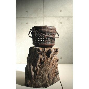 初代 早川尚古斎 竹籠 提藍　U427 