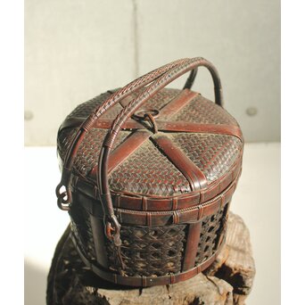 初代 早川尚古斎 竹籠 提藍　U427 