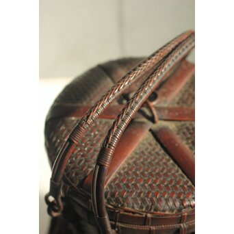 初代 早川尚古斎 竹籠 提藍　U427 