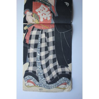 木版画 豊国 三代 生月鯨太左衛門 　2枚続 浮世絵 相撲　Z969 