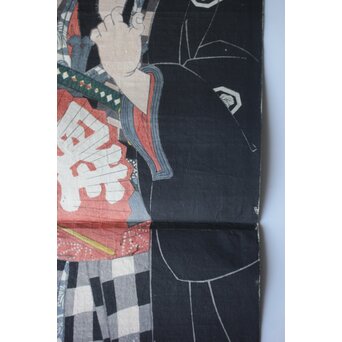 木版画 豊国 三代 生月鯨太左衛門 　2枚続 浮世絵 相撲　Z969 