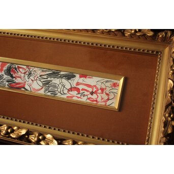 林武 花図額装　Z970 