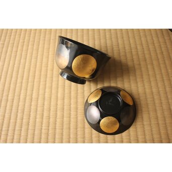 魯山人写 日月椀 8客　Q415 