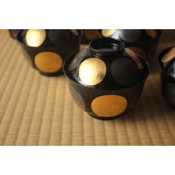 魯山人写 日月椀 8客　Q415 