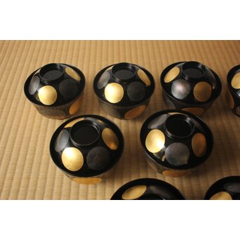 魯山人写 日月椀 8客　Q415 