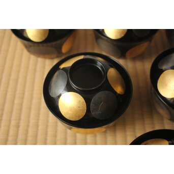 魯山人写 日月椀 8客　Q415 