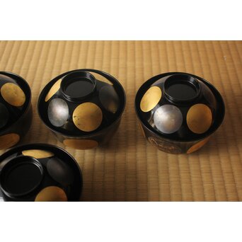 魯山人写 日月椀 8客　Q415 