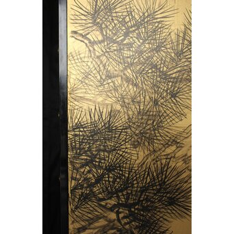 荒木十畝 金地 鶴図 大屏風　Z972 