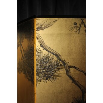 荒木十畝 金地 鶴図 大屏風　Z972 