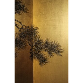 荒木十畝 金地 鶴図 大屏風　Z972 