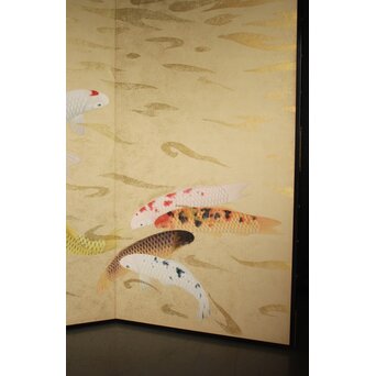群鯉図屏風 二曲一双　Z973 