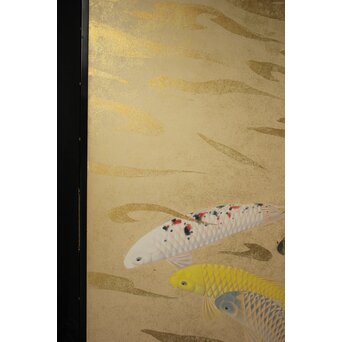 群鯉図屏風 二曲一双　Z973 