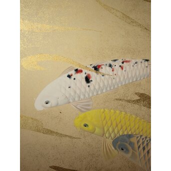 群鯉図屏風 二曲一双　Z973 