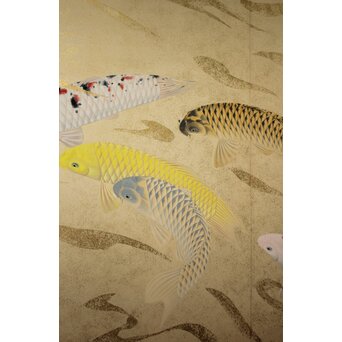 群鯉図屏風 二曲一双　Z973 