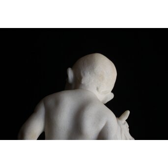 小倉右一郎 大理石彫刻 子供　X653 