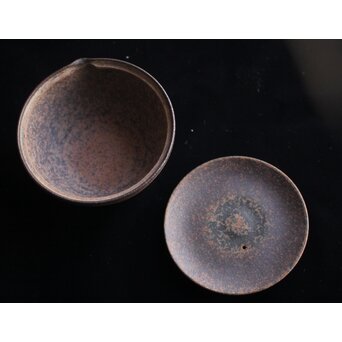 六代 高橋道八 南蛮手 宝瓶 建仁寺急須塚建立記念作品 共箱 共布　P657 