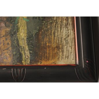 藤井勘圿 藤井勘介 現代作家 鶏頭 額装　Z974 