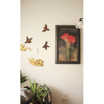 藤井勘圿 藤井勘介 現代作家 鶏頭 額装　Z974 