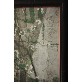 藤井勘圿 藤井勘介 現代作家 梅 額装　Z976 