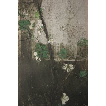 藤井勘圿 藤井勘介 現代作家 梅 額装　Z976 