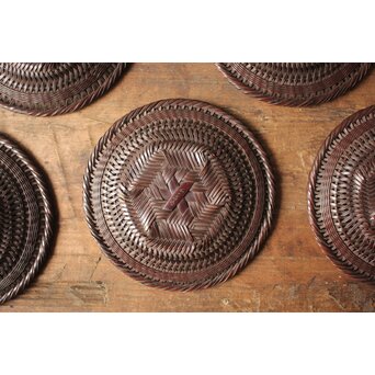 三世 和田和一斉 竹網茶托　U429 