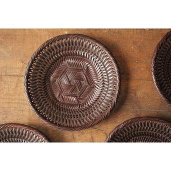 三世 和田和一斉 竹網茶托　U429 