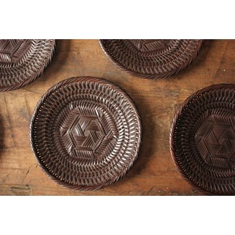 三世 和田和一斉 竹網茶托　U429 