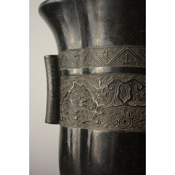 明代か 海棠式 贯耳瓶 木爪型 銅花瓶　M495 