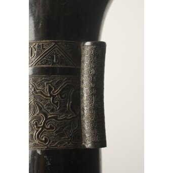 明代か 海棠式 贯耳瓶 木爪型 銅花瓶　M495 