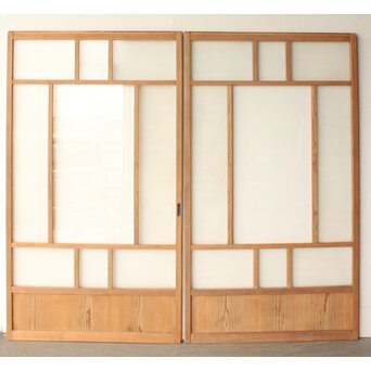 白木ガラス戸 2枚1組　GD0365 ウラ