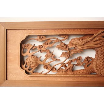 雲竜木彫欄間 2枚1組　R0570 