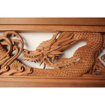 雲竜木彫欄間 2枚1組　R0570 