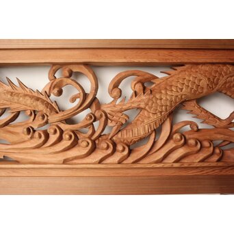 雲竜木彫欄間 2枚1組　R0570 