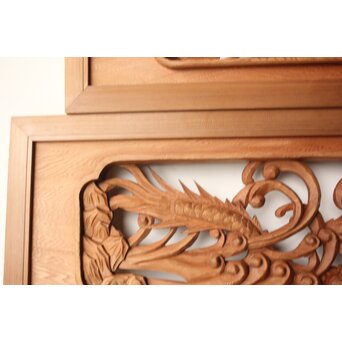 雲竜木彫欄間 2枚1組　R0570 