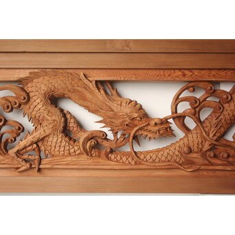 雲竜木彫欄間 2枚1組　R0570 