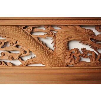 雲竜木彫欄間 2枚1組　R0570 