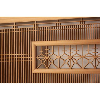 桐紋組子 中型欄間 2枚1組　R0571 