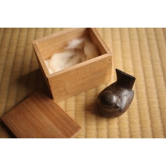 西村春湖 鳥 備前 香合　P658 