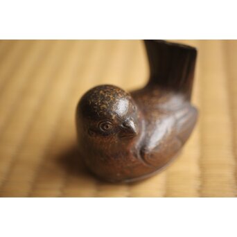 西村春湖 鳥 備前 香合　P658 