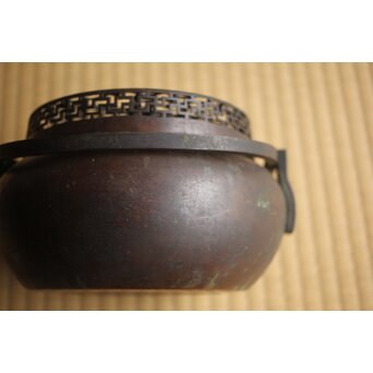 張鳴岐製 銅製手炉　M496 