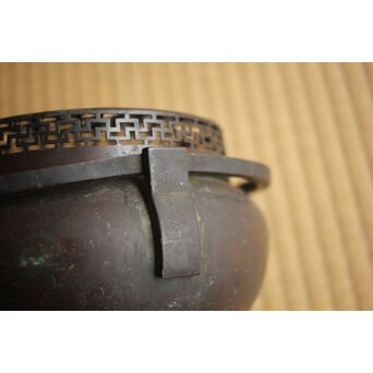 張鳴岐製 銅製手炉　M496 