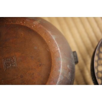 張鳴岐製 銅製手炉　M496 