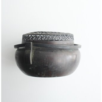 張鳴岐製 銅製手炉　M496 