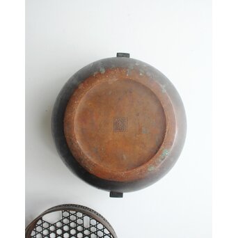 張鳴岐製 銅製手炉　M496 