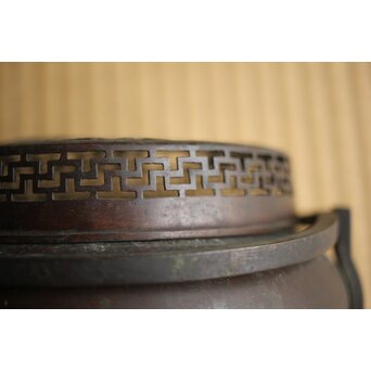 張鳴岐製 銅製手炉　M496 